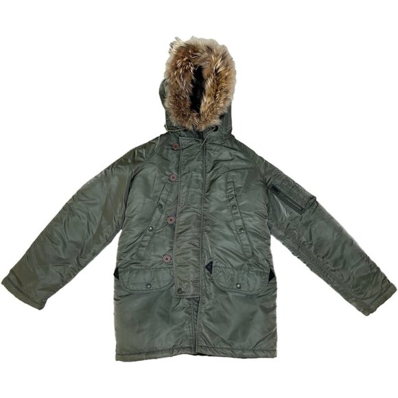 Spiewak Other - Spiewak N-3B Parka Mens 32 S Green Extreme Cold Weather Hooded Fur Trim Made USA